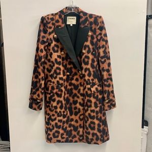 L’AGENCE CHEETAH PRINTED LONG BLAZER DRESS - SIZE 4